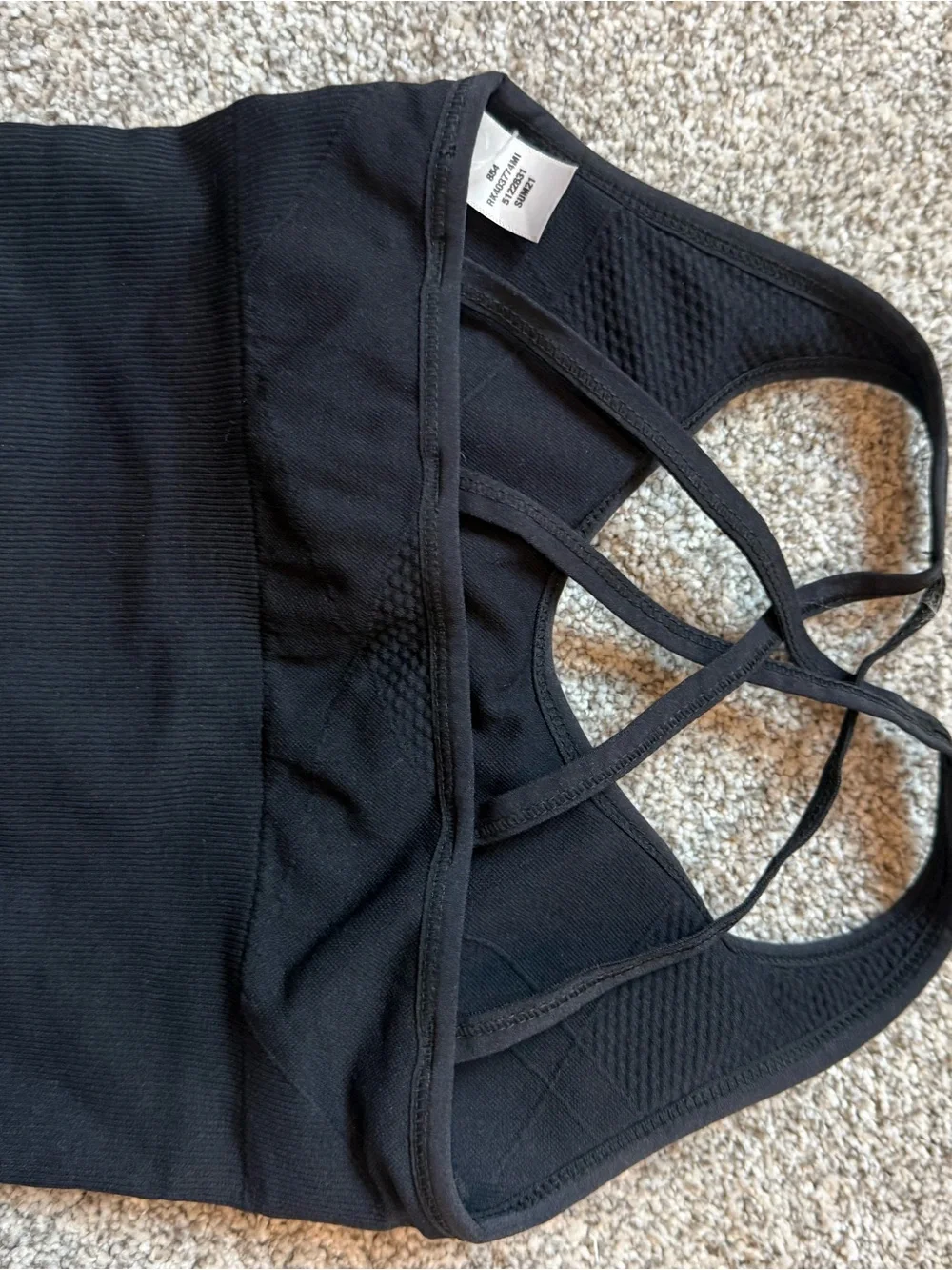 Zella Seamless Black Crisscross Bralette